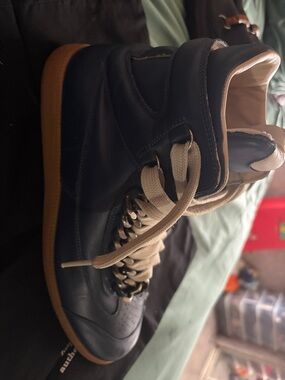 Margiela Blue High-Top GAT with Cuban Link chain S57WS0091 & gum bottom